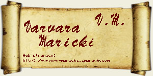 Varvara Maricki vizit kartica